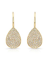Anne Sisteron - Metallic 14kt Yellow Gold Diamond Small Pear Shaped Earrings - Lyst