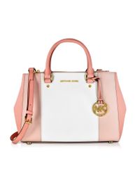 Michael Kors - Metallic Sutton Tricolor Medium Saffiano Leather Satchel Bag - Lyst