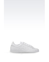 Armani Jeans | White Sneaker In Leather With Logo for Men | Lyst