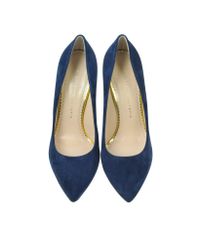 Charlotte Olympia - Debbie Navy Blue Suede Platform Pump - Lyst