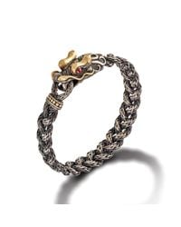 John Hardy | Metallic Dragon Head Bracelet On Small Braided Chain With Oxidation for Men | Lyst