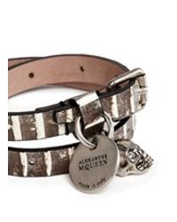 Alexander McQueen | Multicolor Skull Charm Double Wrap Python Leather Bracelet | Lyst