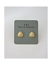 Tai | Metallic Triangle Pave Stud | Lyst