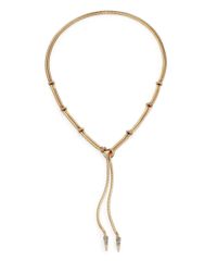 ABS By Allen Schwartz | Metallic Snake Chain Lariat Necklace | Lyst