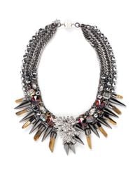 Assad Mounser | Metallic Swarovski Crystal Pendant Spike Collar Necklace | Lyst