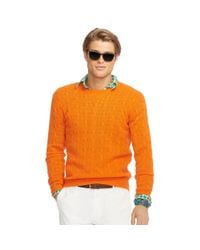 Polo Ralph Lauren | Orange Cable-knit Cashmere Sweater for Men | Lyst