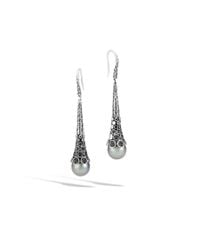 John Hardy | Gray Dot Earrings | Lyst