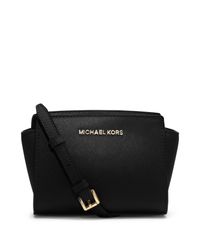MICHAEL Michael Kors | Black Selma Mini Saffiano Leather Satchel | Lyst