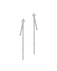 Anne Sisteron - Metallic 14kt White Gold Diamond Double Bar Earrings - Lyst