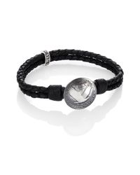 King Baby Studio | Black Braided Leather & Quarter Dollar Bracelet | Lyst