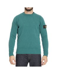 Stone Island | Green Sweater Lambswool Crewneck for Men | Lyst