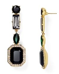 kate spade new york | Black Art Deco Gems Linear Earrings | Lyst