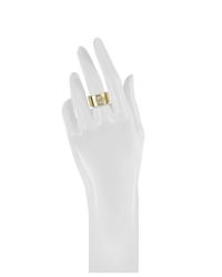 Michael Kors | Metallic Golden Brass Mk Logo Women'S Ring | Lyst