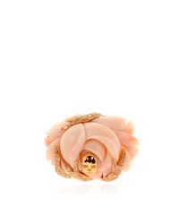 Bibi Van Der Velden | Pink Rose Skull Ring | Lyst