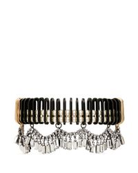 Venna | Multicolor Chain Link Resin Pearl Crystal Fringe Necklace | Lyst