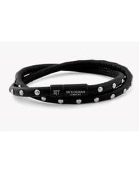 Tateossian - Studs Bracelet In Black Leather for Men - Lyst