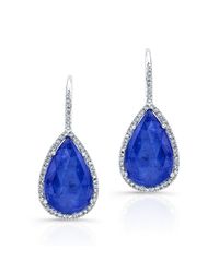 Anne Sisteron - Blue 14kt White Gold Pear Shape Tanzanite Drop Earrings - Lyst