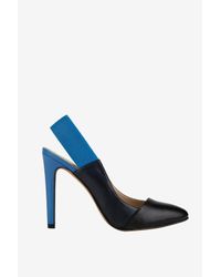 French Connection | Black Maemi Sling-back Leather Heels | Lyst