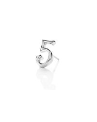Lulu Frost | Metallic Code Number Sterling Silver #5 Earring | Lyst