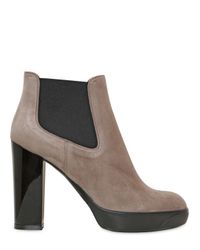 Hogan | Black 110mm Opti Suede Ankle Boots | Lyst