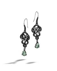 John Hardy | Drop Braided With Black Ruthenium Earrings | Lyst