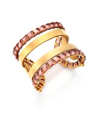 Tory Burch | Metallic Open Jeweled Metal Cuff Bracelet/goldtone | Lyst