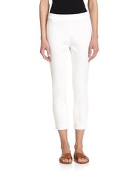 Theory | White Tonerma Sateen Zip Pants | Lyst