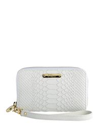Gigi New York | Beige Python-embossed Leather Phone Wristlet | Lyst
