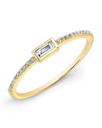 Anne Sisteron - 14kt Yellow Gold Diamond Baguette Ring - Lyst