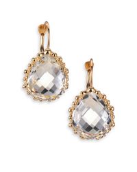 Anzie | Metallic Dew Drop White Topaz & 14k Yellow Gold Pear Earrings | Lyst
