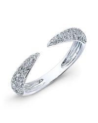 Anne Sisteron - Metallic 14kt White Gold Diamond Horn Pinkie Ring - Lyst