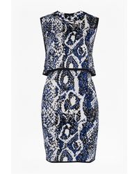 French Connection | White Spotlight Boa Highneck Dress | Lyst