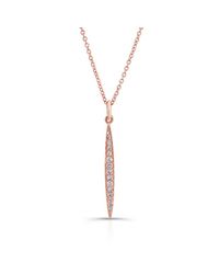 Anne Sisteron - Pink 14kt Rose Gold Diamond Thin Petal Necklace - Lyst