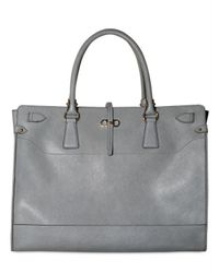 Ferragamo | Gray Saffiano Calf Briefcase | Lyst