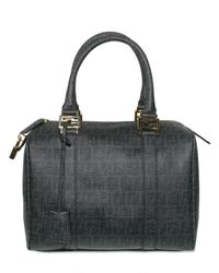 Fendi | Black Mini Zucca Jacquard Boston Top Handle | Lyst