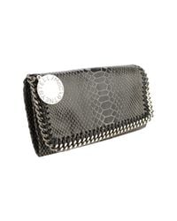 Stella McCartney | Black Shiny Dotted Chamois Falabella Wallet | Lyst