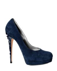 Casadei | Blue 140mm Suede Diamond Heel Pumps | Lyst