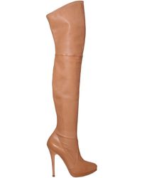 Casadei | Natural 120mm Stretch Nappa Cuissard Boots | Lyst