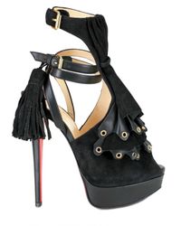 Christian Louboutin | Black Misfit 150 Velour Ankle Boots | Lyst