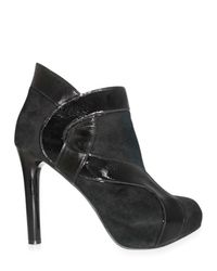 Georgina Goodman | Black Suede and Patent Insert Low Boots | Lyst