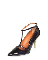 Lanvin | Black T-strap Patent Pumps | Lyst