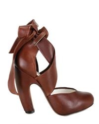 Nicole Brundage | Brown Vintage Calf Wrap Around Ankle Pumps | Lyst