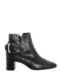 Roger Vivier | Black Grained Calf Side Logo Low Boots | Lyst