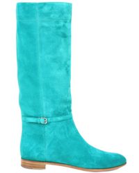 Sergio Rossi | Blue Suede Boots | Lyst