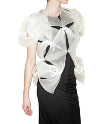 Sandra Backlund | White Pleated Organza Sculpture Top | Lyst