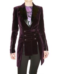 Versus | Purple Velvet Blazer with Strap Details | Lyst