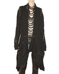 Ann Demeulemeester | Black Long Alpaca Knit Cardigan Sweater | Lyst