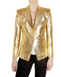 Balmain | Soft Metallic Nappa Leather Jacket | Lyst