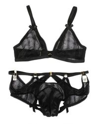 Bordelle | Black Lace Triangle Bra & Peep Hole Briefs Set | Lyst