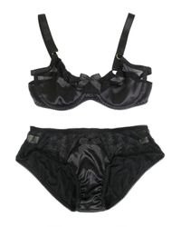 Bordelle | Black Lace&silk Satin Soft Cup Bra & Briefs | Lyst
